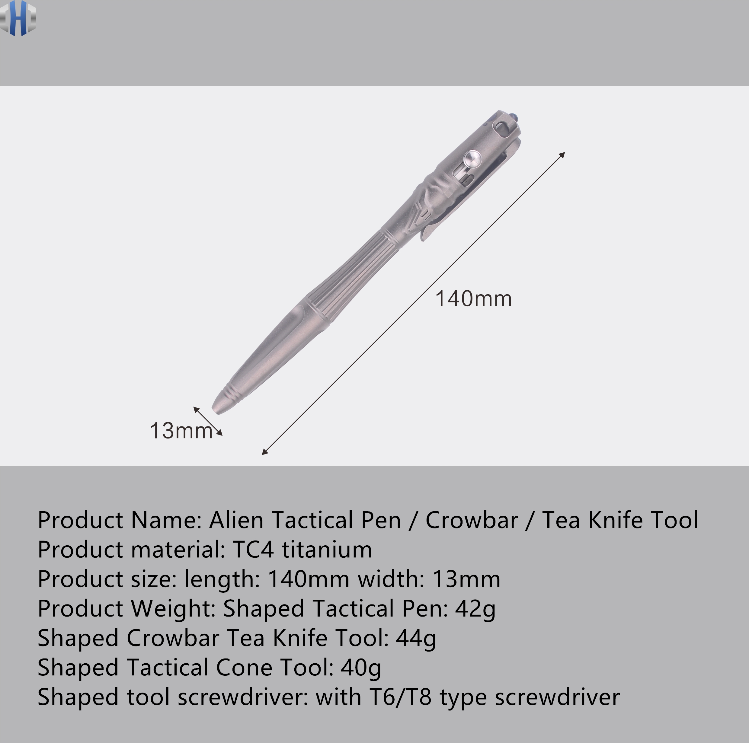 Tactical Pen TC4 Titanium Tool Crowbar Portable Pen EDC