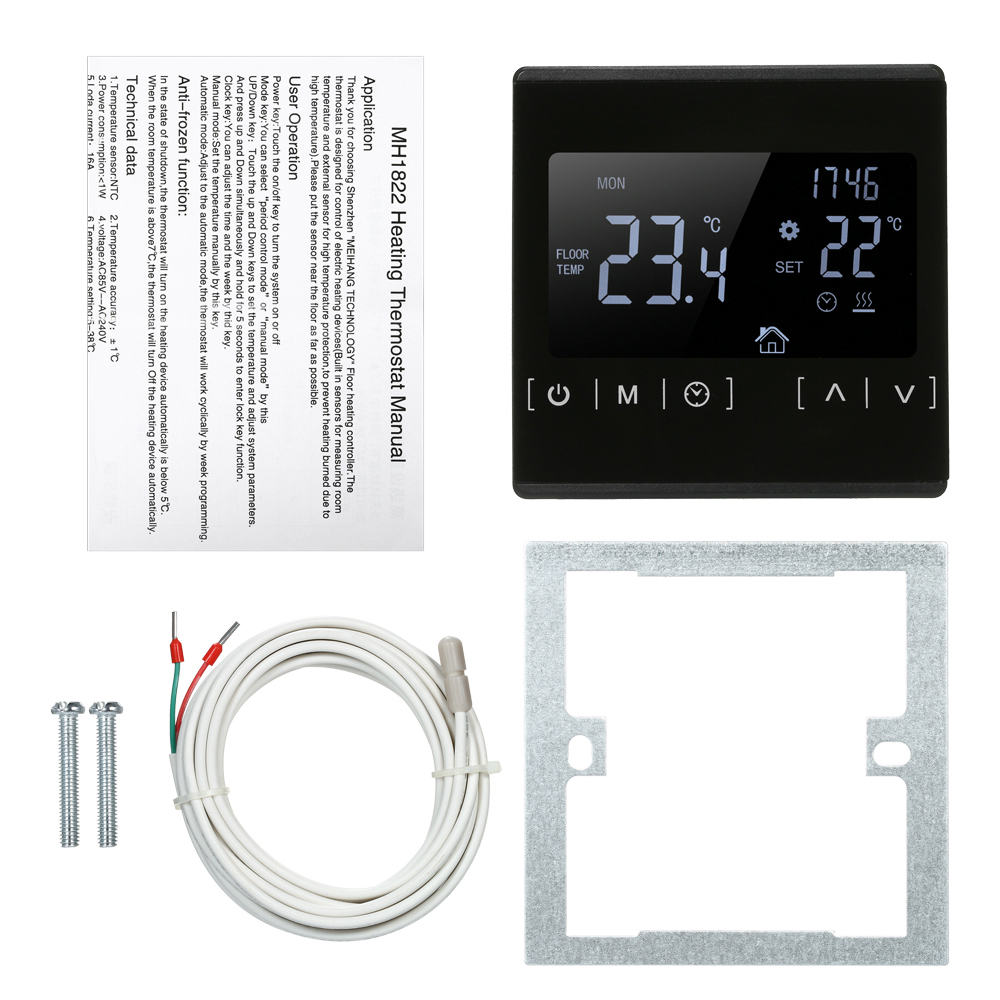 LCD Touch Screen Thermostat Electric Floor Heating System Water Heating Thermoregulator AC85-240V Temperature Controller