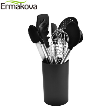 ERMAKOVA Kitchen Utensil Holder 4 Inch Cooking Tools Storage Organizer Crock for Kitchen Gadgets and Cooking Utensils