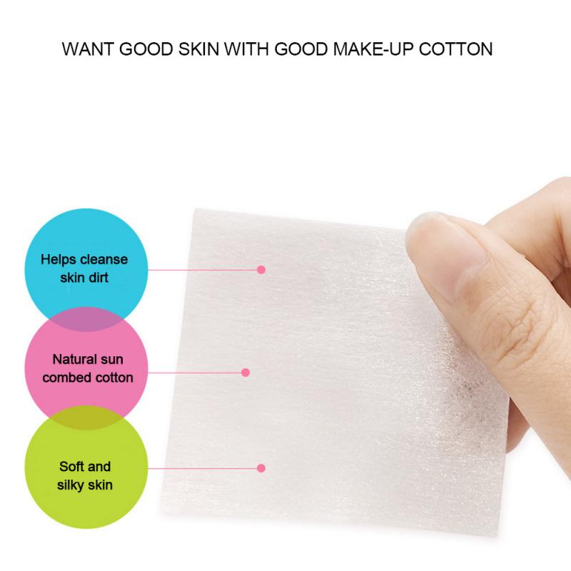 100Pcs Disposable Makeup Cotton Pads Wipe Pads Nail Art Polish Cleaning Pads Facial Cosmetic Makeup Remover Clean Tool TSLM2