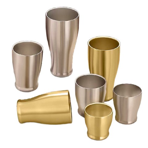 Stainless steel beer cup.