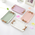 European Style Bow Resin Jewellery Storage Tray Decorative Dessert Plate Candy Dry Fruit Snack Dish Makeup Organizer Home Decor