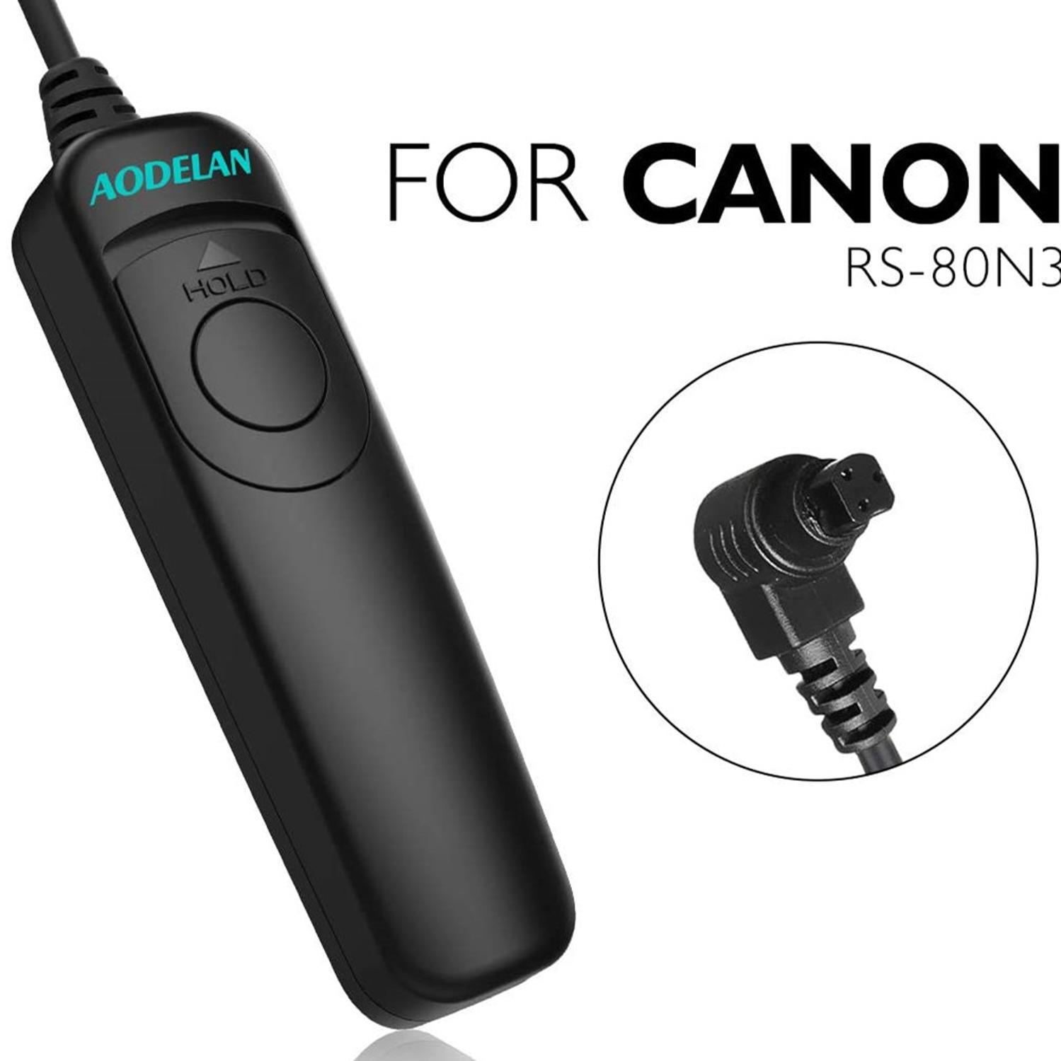 AODELAN C8 Shutter Release Cable for Canon 6D,7D Mark II, 60Da, 5D Mark IV, 5D Mark III, 5DS, 5D Mark II Replace Canon RS-80N3