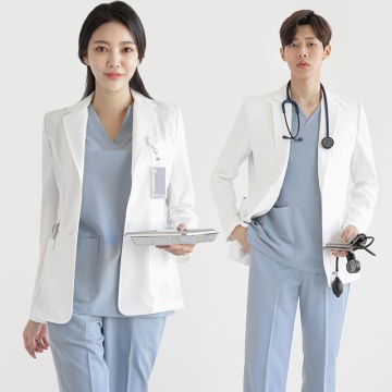 High Quality Medical Scrubs Uniforms Hospital Nurse Lab Coat White Pharmacy Clinic Beauty Salon Work Wear Doctor Coat AS331