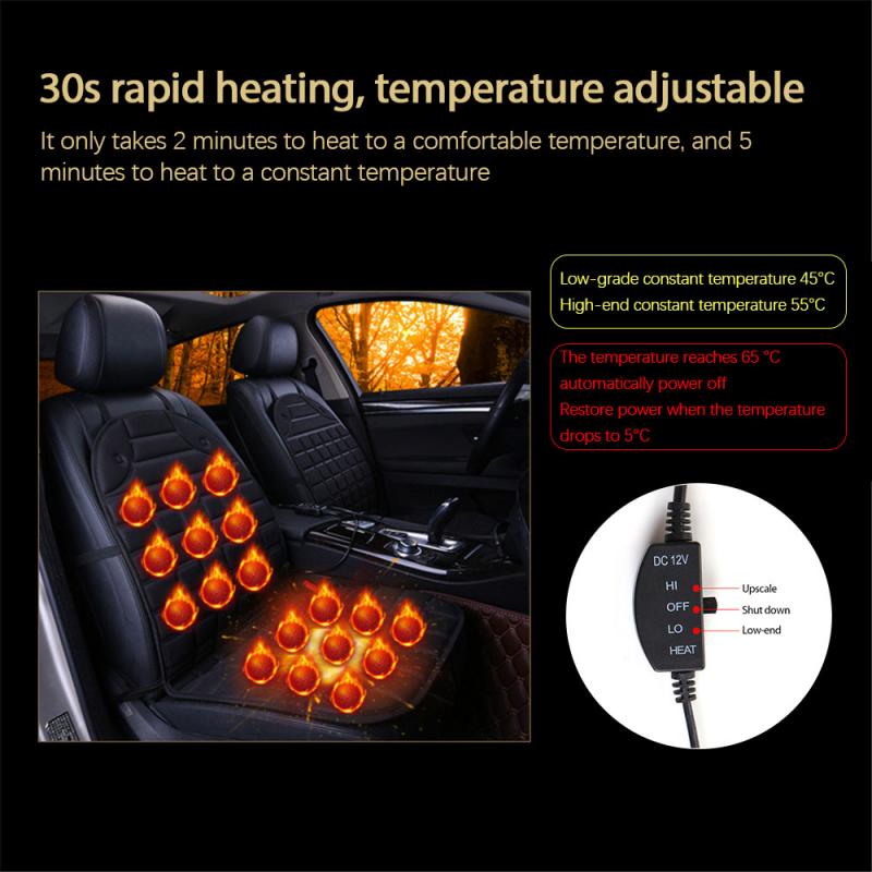 New Car Seat Cover 12V Car Truck Heated Front Seat Cushion Cover Winter Warm Heating Heater Warmer Pad Car Accessories Interior
