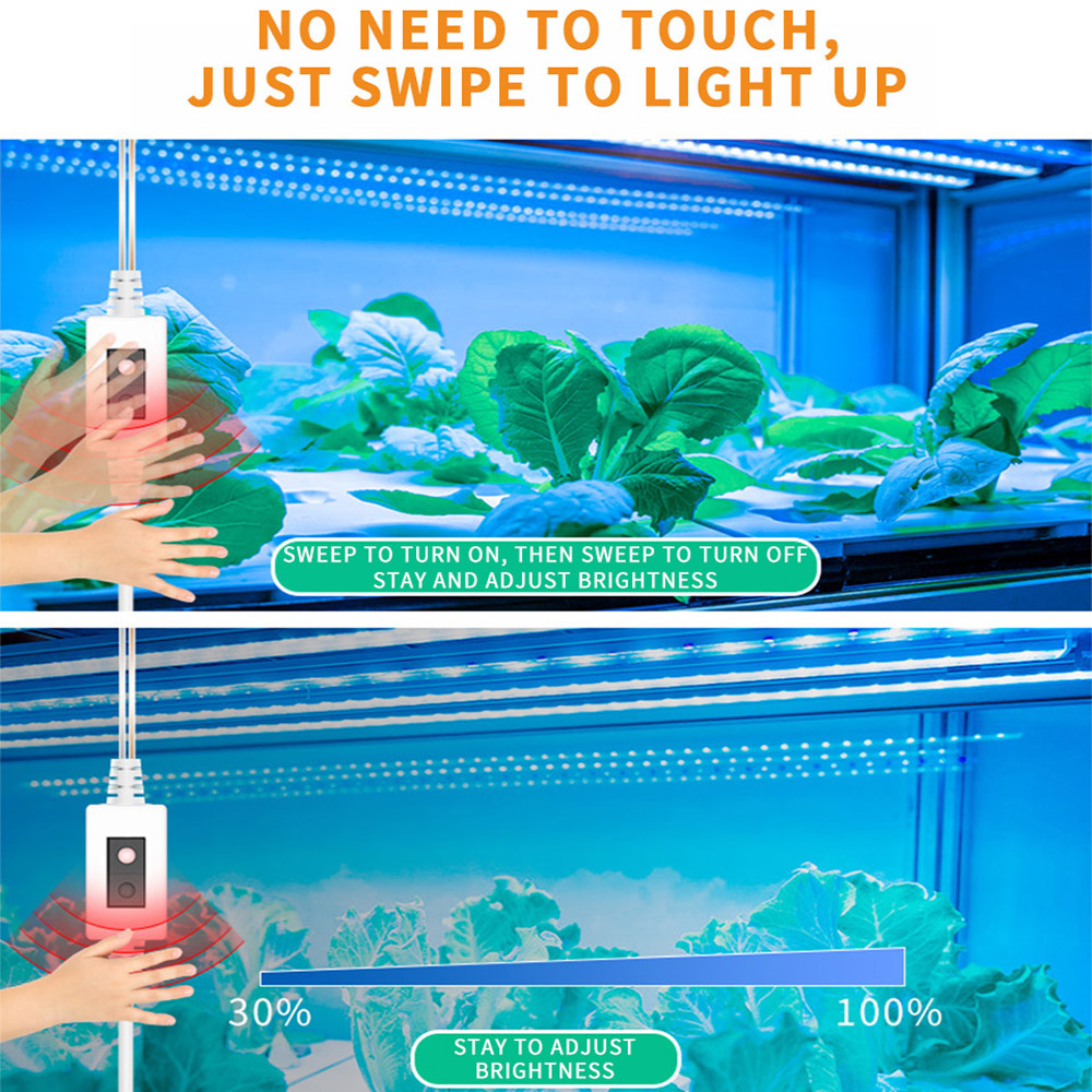 LEADLY Hand Sweep LED Grow Light Strip Full Spectrum USB Grow Light Strip 0.5/1/2/3 USB Plant Light 2835 Red Blue Planting Strip