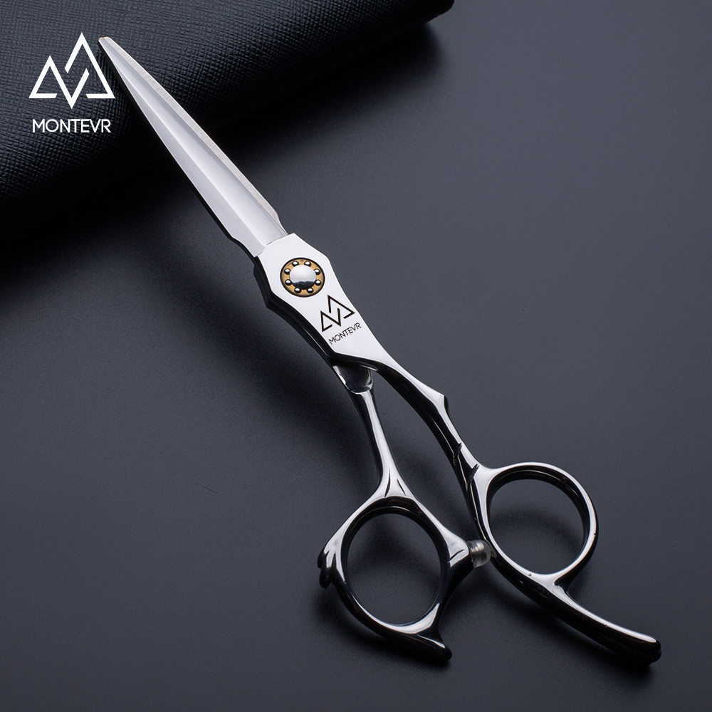Montevr 6 inch barber scissors ball bearing screw professional japan hair scissors salon hairdressing scissors smooth cutting