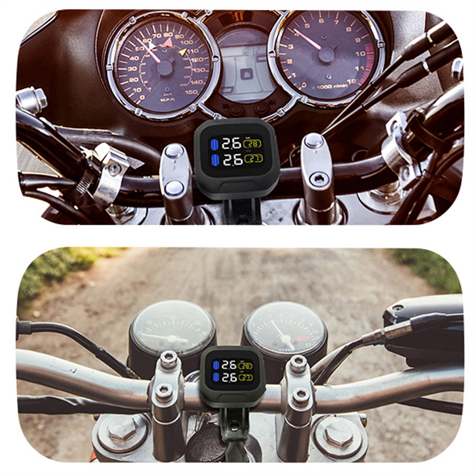 Original Wireless Motorcycle TPMS Tire Pressure Monitoring System Motor Tyre LCD Display Internal or External TH/WI Sensors