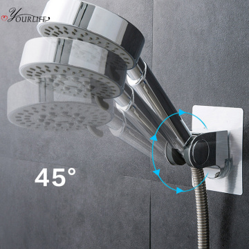 OYOURLIFE 45° Adjustable Electroplated Shower Head Holder Strong Wall Mounted Hand Shower Holder Brackets Bathroom Accessories