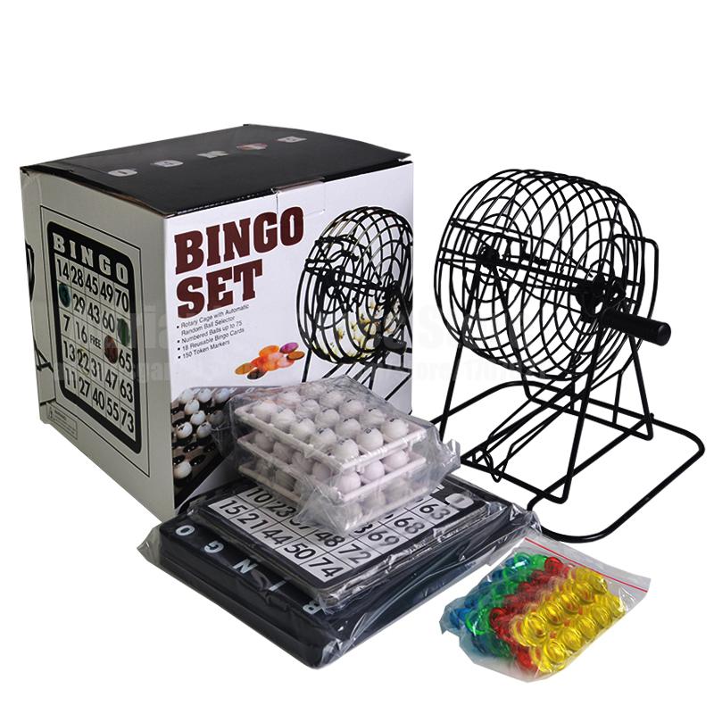Bingo Set Traditional Bingo Lottery Family Game Set Cage Balls Cards Counters Party Bingo Game Party Gambling Play Entertainment