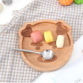 Wooden Baby Food Plate Japanese Food Tray Baby Feeding Bowl Creativity Hand Polished Dessert Dishes Household Kitchen Tools