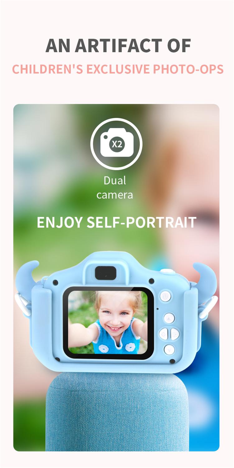 X5S Children's Camera Cute Toy Cat Mini Digital Camera IPS Screen Education Toys For Kids Camera for Children Birthday Gift