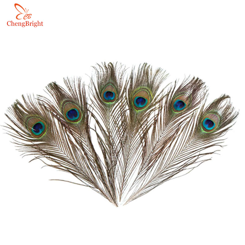 ChengBright Quality Peacock Feathers 50Pcs/lot, Length 25-30 CM Beautiful Natural Peacock feather Diy jewelry Decorative Plume