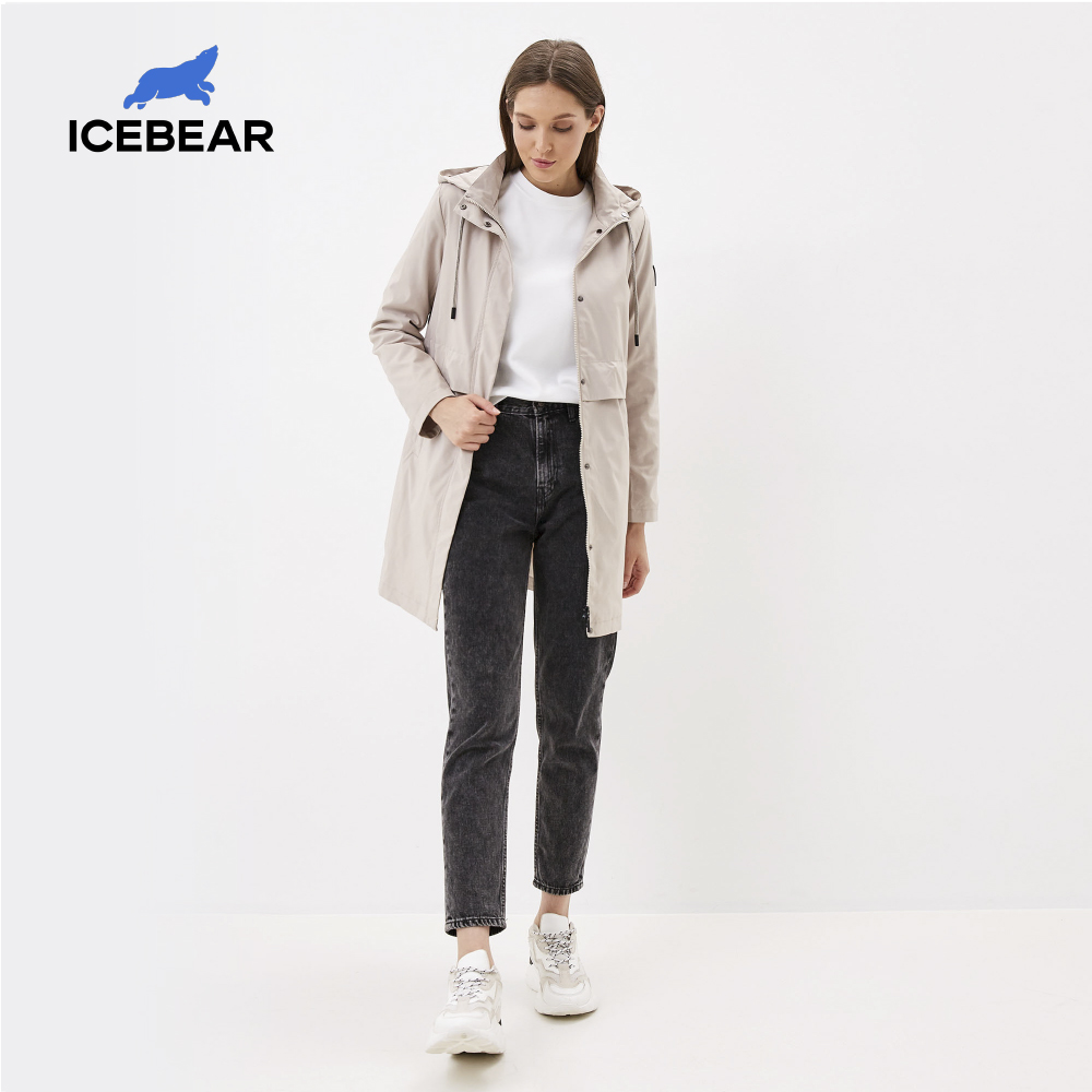 ICEbear 2020 Fashionable women's windbreaker high-quality women's trench coat with a hood women's spring clothing GWF20017i