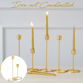 Nordic Style Gold Single Head Iron Candlestick Metal Candle Holder Home Decor For Wedding Party Festival Candelabra Art Gift