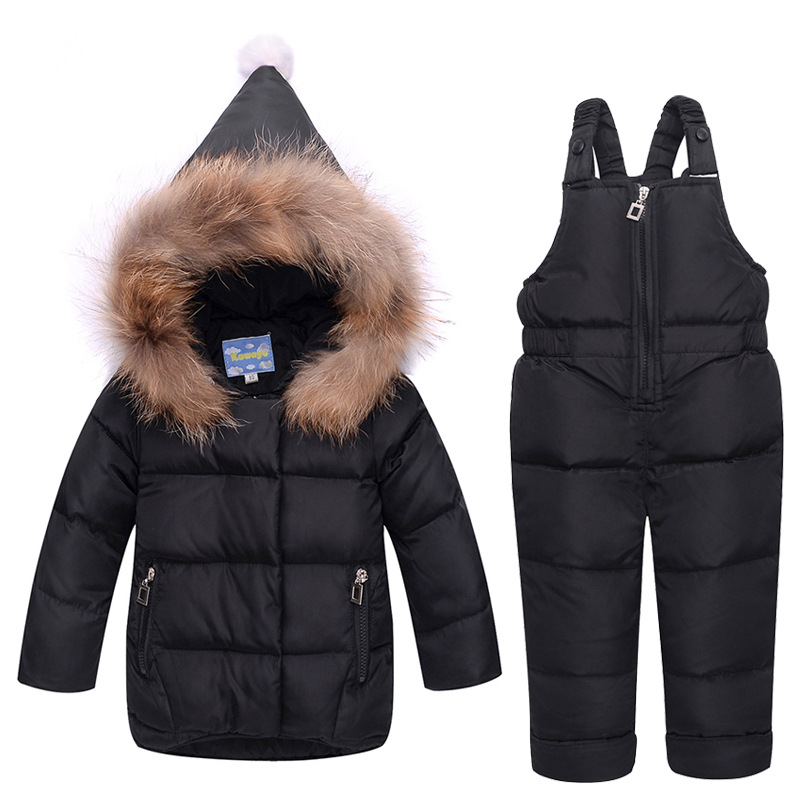 2018 Winter Infant Baby Hoodies Jacket Snowsuit Duck Down Toddler Girls Outfits Sets Snow Wear Jumpsuit Russian Winter Coat