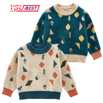 Winter Boys Knitted Sweater Toddler Boy Kids Casual Autumn Cartoon Warm Cotton Boys Sweaters Girls Pullovers Toddler Sweaters