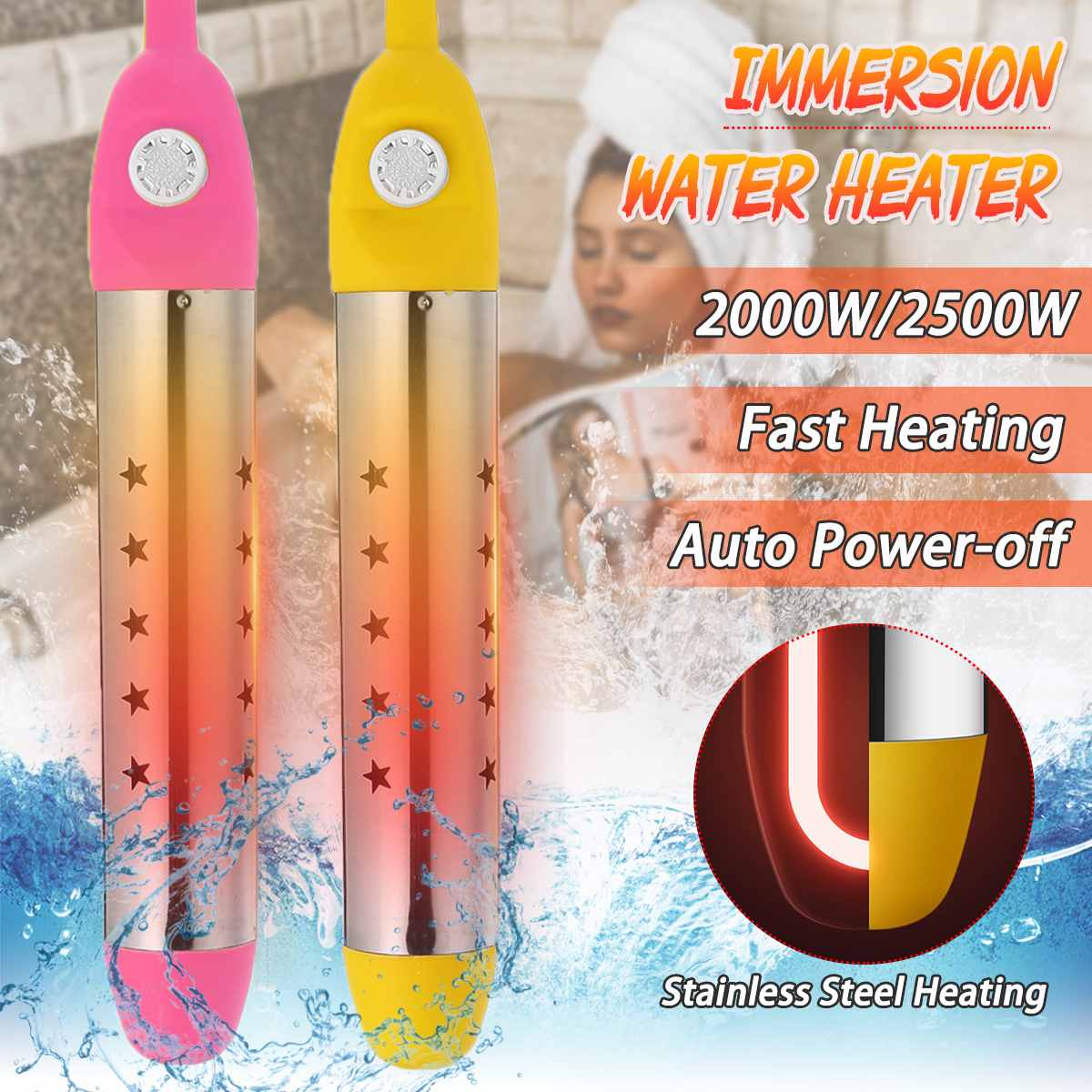 2000W / 2500W 220V Floating Electric Water Boiler Water Heating Portable Immersion Suspension Bathroom Swimming Pool