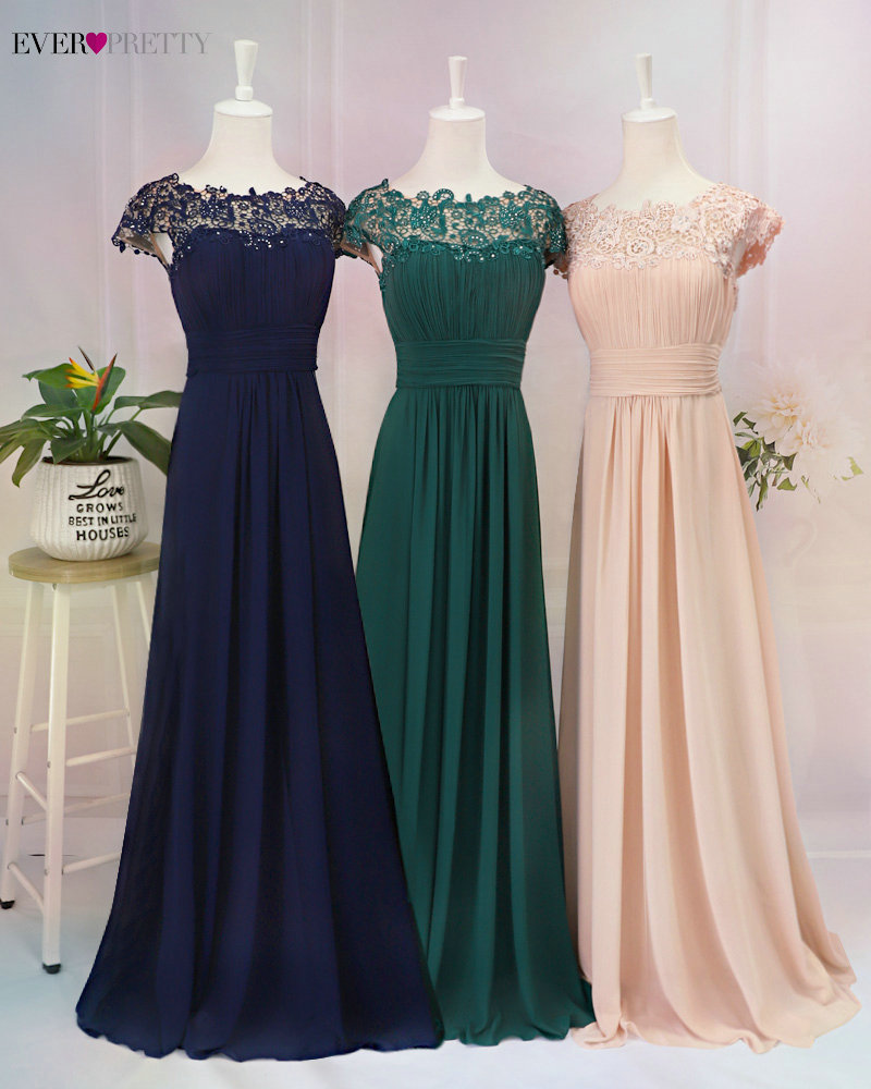 Ever Pretty Plus Size Evening Dresses 2020 New Arrival Elegant A Line Chiffon Open Back Long Lace Formal Party Gowns EP09993