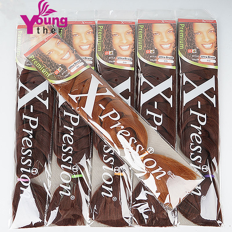 82 Inch 165g Xpression Jumbo Braiding Hair Pre Stretched Synthetic Kanekalon Hair Extensions Fine packaging braids hair