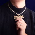 Custom Name Bubble Letters Pendant Cubic Zircon Necklaces For Men Women Gold Color Plated Hip Hop Rock Jewelry