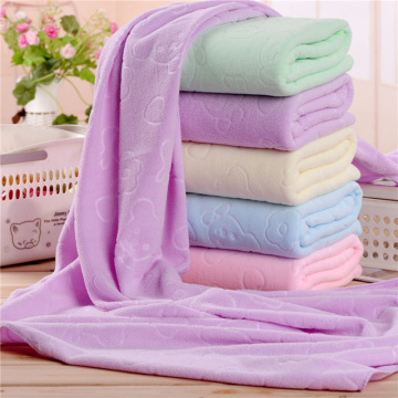 70X140CM Microfiber Quick-dry Towels Bathroom Cartoon Bear Face Towels Cotton Soft Clean Absorbent Towels Solid Color