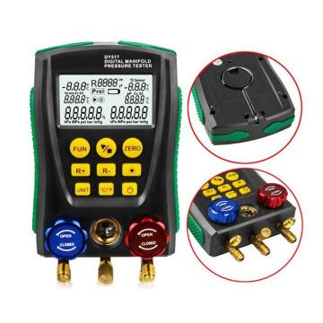 DY517 Pressure Gauge Refrigeration Digital Vacuum Pressure Manifold Tester Meter Temperature Tester