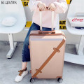 KLQDZMS PC Rolling Classic Luggage Set 20``22```24``26 Inch ABS Retro Travel Suitcase On Wheels With Cosmetic Bag For Women