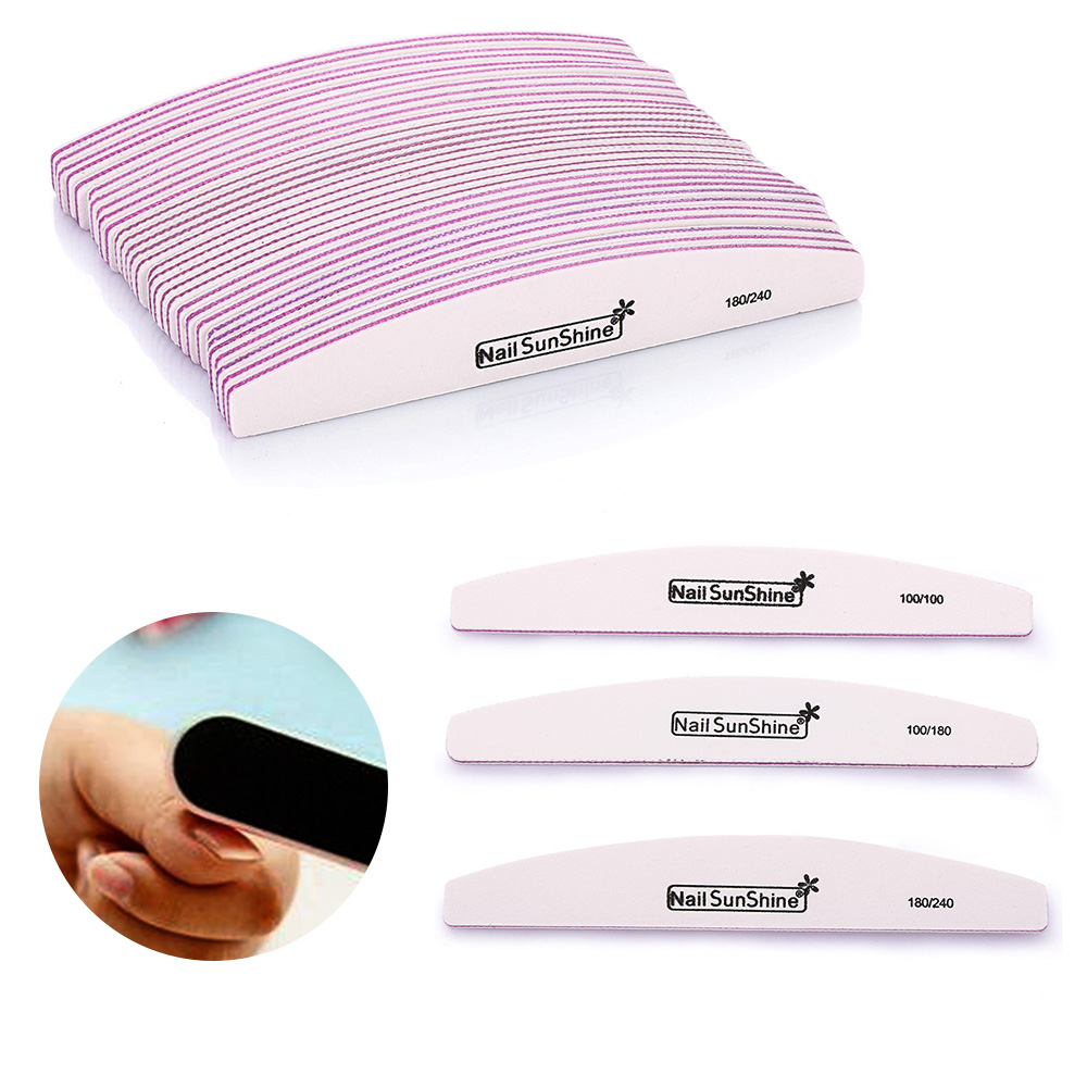 1Pcs 100/180/240 Professional Nail Portable Double Sided Nail Files Sanding Buffer Pedicure Manicure Care Tools free shipping
