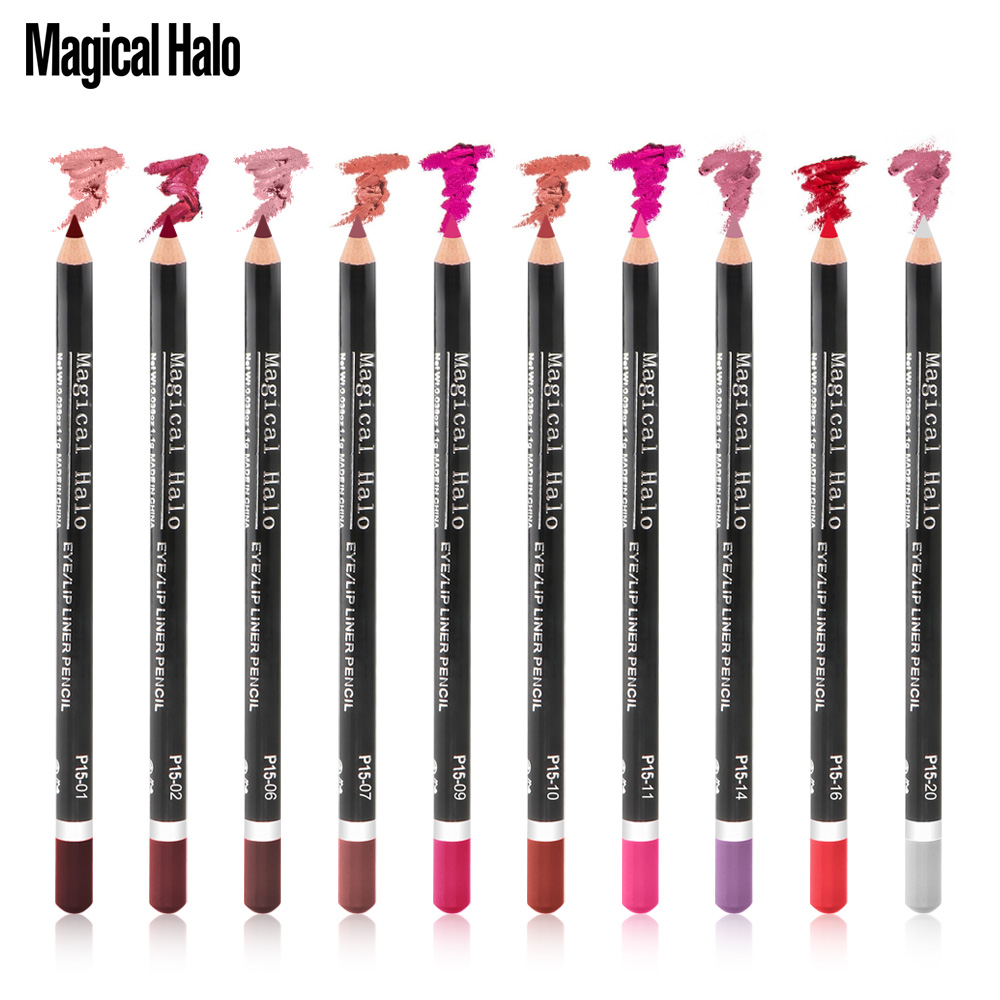 10pcs Magical 10 Colors Lip Liner Makeup Lasting Waterproof Does Not Fade Surface Matte Wooden Lipstick Pen Make Up Tools TSLM2