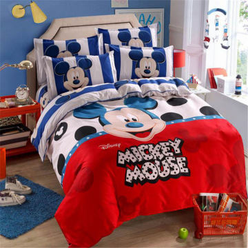 Red Blue Mickey Mouse Quilt Duvet Covers Full Size Bedding Set for Kids Room Children's Bed Linens Queen Bedspread Disney Print