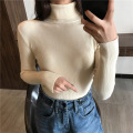 Autumn Winter Thick Sweater Women Knitted Ribbed Pullover Sweater Long Sleeve Turtleneck Slim Jumper Soft Warm Pull Femme ST04