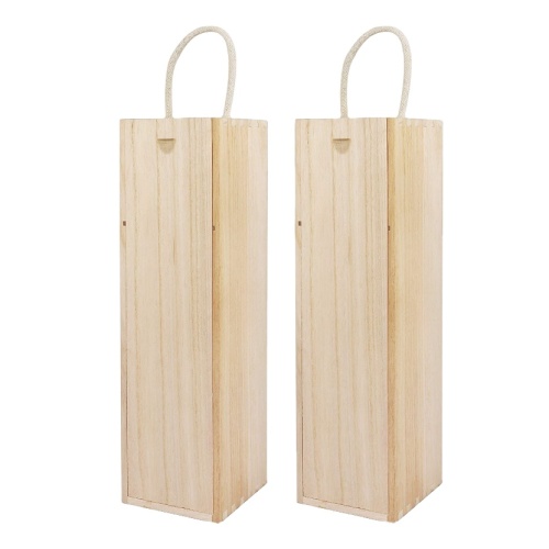 Supply Wooden Wine 2 Pack Box With Rope Handle with High Quality