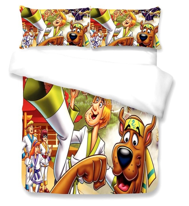 Cute Scooby Doo 3D Cartoon Bedding Set Comforter Cover Duvet Cover Set for Boys and Girls Twin Full Queen King Size Bedding Set