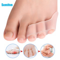 2pcs Pain Relief Toe Straightener Protector Three-hole Little Toe Separator Transparent Bunion Foot Care Tool C1603