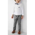 Boy's long sleeve white dress shirt with bowtie