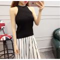 Summer Women Slim Knitting Halter Tank Tops Female Bodycon Knitted Camis Sleeveless Solid T shirts 3610