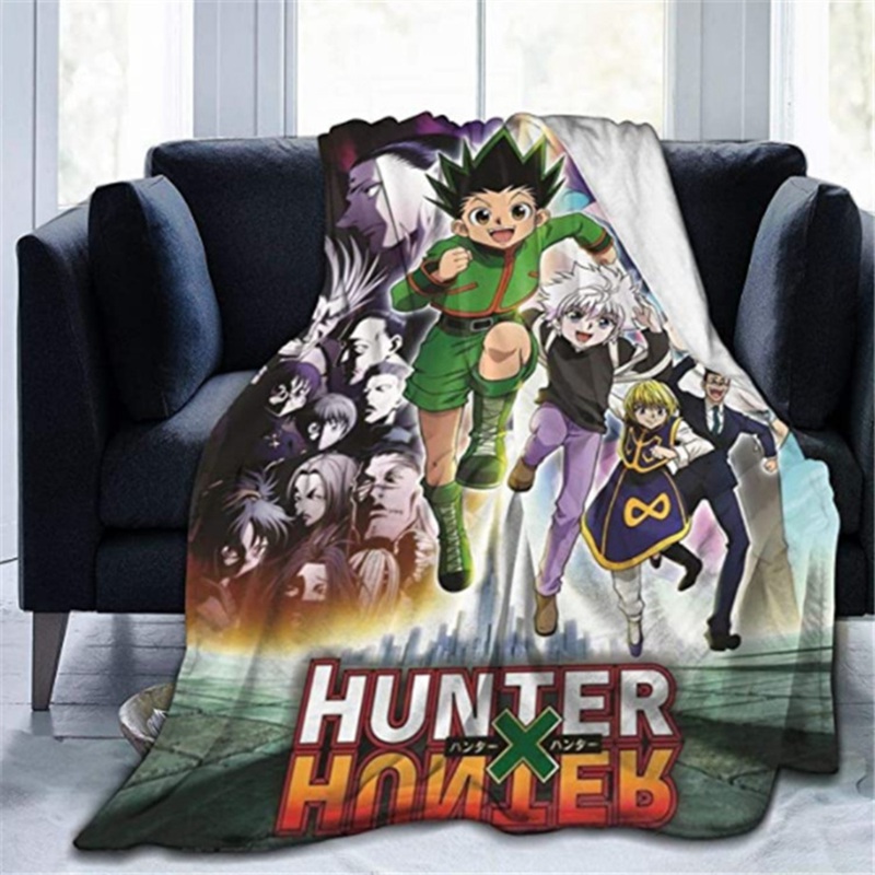 Anime Hunter X Hunter Killua Zoldyck Comic Print Blanket Soft Fleece Bedding Quilt Home Sofa Sherpa Plush Throw Blankets