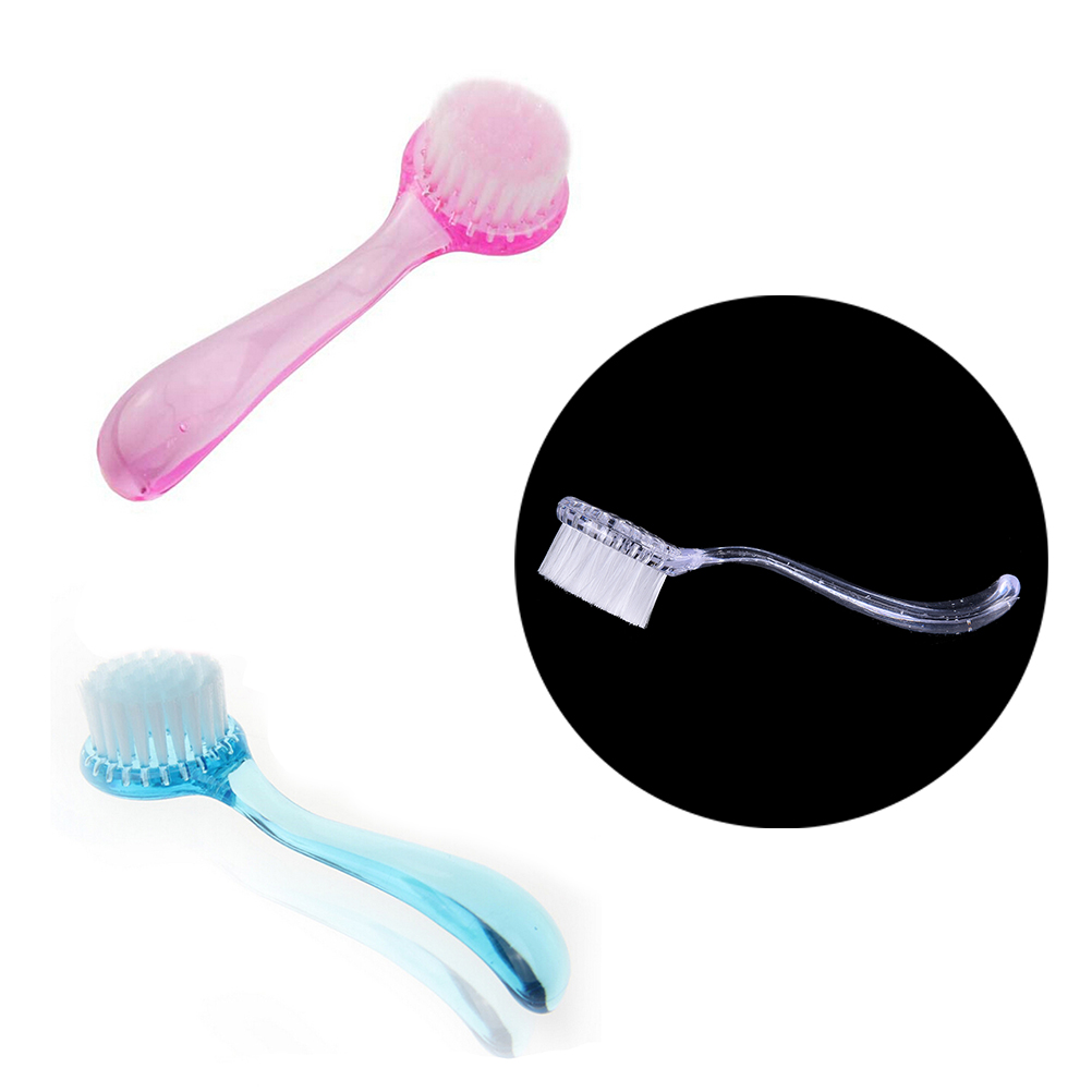 1PCS Round Head Make Up Washing Brush Manicure Pedicure Nail Tools Plastic Professional Nail Art Dust Cleaning Brush with Cap