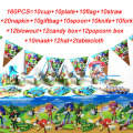 For 10-20use Sonic The Hedgehog Party Supplies Paper Cup Plate Hat Tableware Kids Sonic The Hedgehog Birthday Party Decor Banner