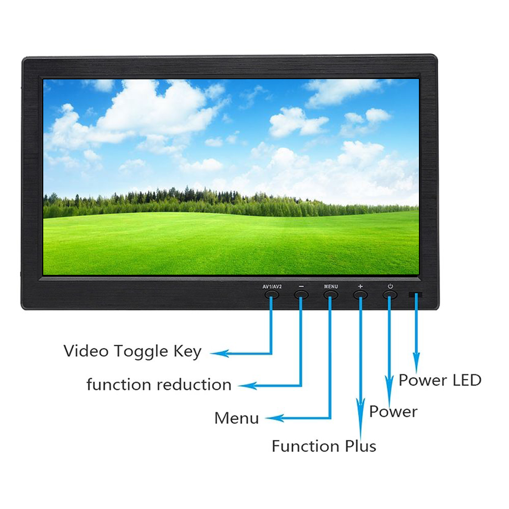 Portable 10.1 inch touch screen monitor IPS 1920x1200 small mini HD lcd display With BNC AV VGA HDMI USB gaming monitor pc