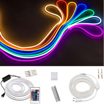 220V Flex LED Neon Rope Light RGB 1m 5m 10m 25m 50m 100m Indoor Outdoor for Holiday Party Valentine Decor Red Blue Yellow White