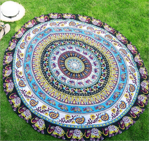 Round Mandala Indian Hippie Boho Tapestry Beach Picnic Throw Towel Mat Blanket