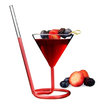 Glass Cocktail Glasses Cup Long Straw Champagne Flutes Wedding Party Goblet Drinkware KTV Bar Juice Cups