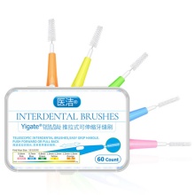 60 Pcs/Pack Push-Pull Interdental Oral Hygiene Brush Interdental Tooth Brush Orthodontic Wire Brush Toothbrush Oral Care