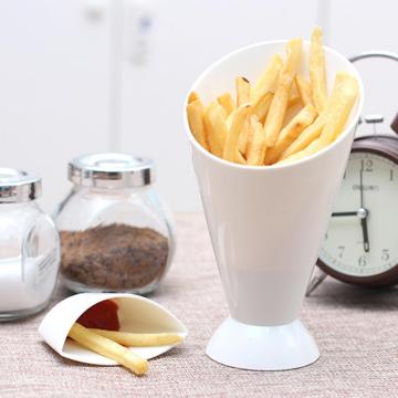 Snack Cone Stand + Remove Dip Holder for Fries Chips Finger Food Home Restaurant