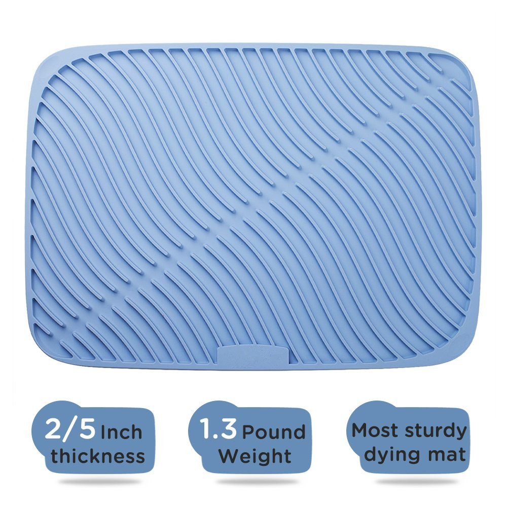 Table Placemats Silicone Drying Mat Kitchen Drainer Washing Dishes Dry Rack Mats Sinks Protector Pad Dish Slip Thick Kitchen