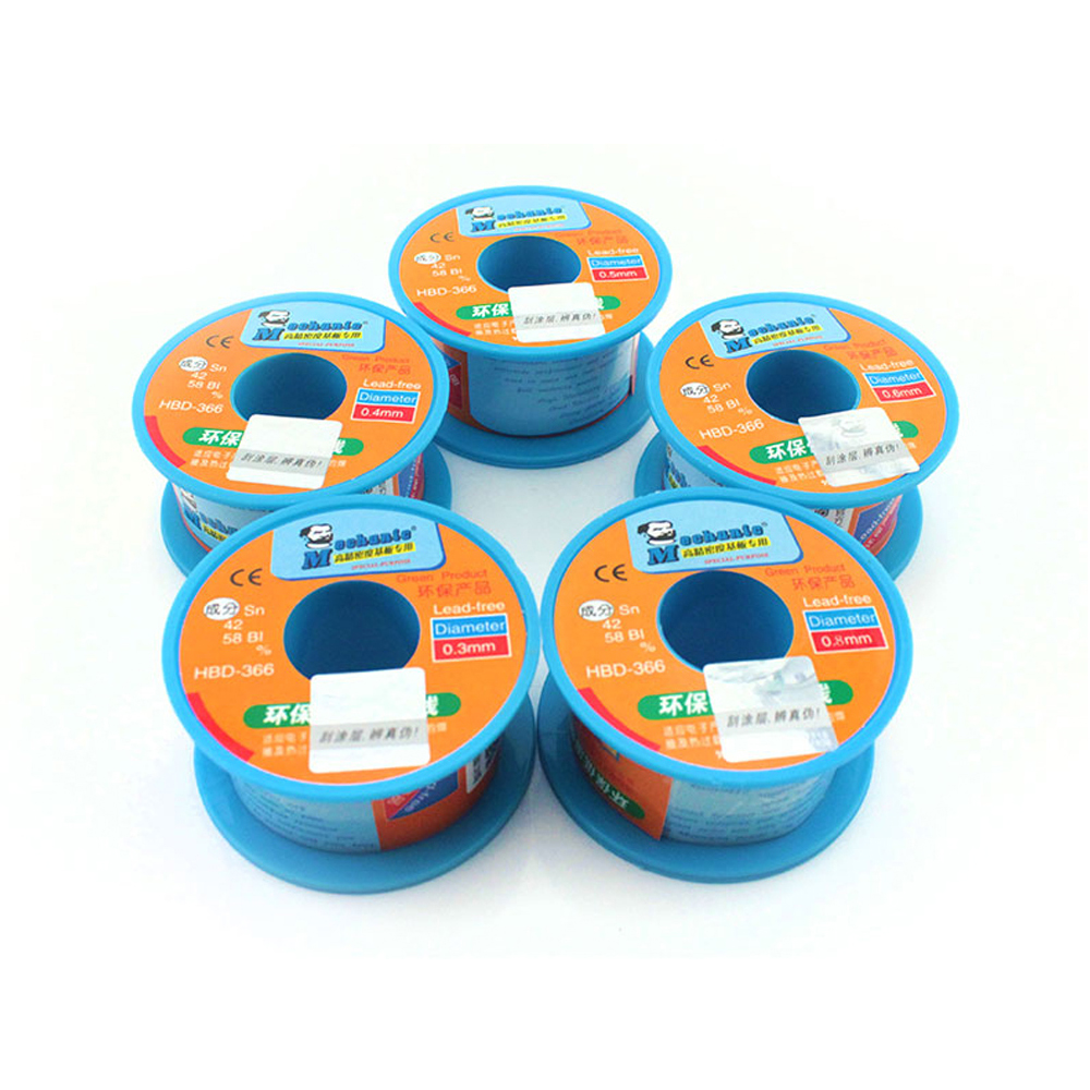 MECHANIC Lead Free Low Temperature Solder Wire 40g 0.3/0.4/0.5/0.6/0.8MM High Purity Low Melting Point Soldering Wire Roll