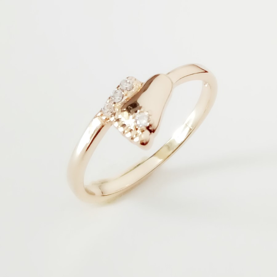 Cute Ring Women Girls Ring 585 Rose Gold Color Girl Jewelry Feet Shape Cubic Zircon Ring Gold Color Ring