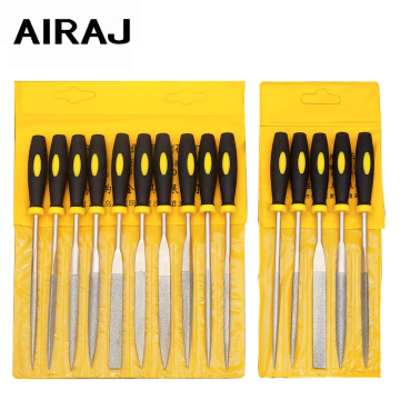 AIRAJ 5pcs/set Professional Technology Diamond File 3X140mm Raft Needle Metal Cutting Tool Glass Metal Stone Carving